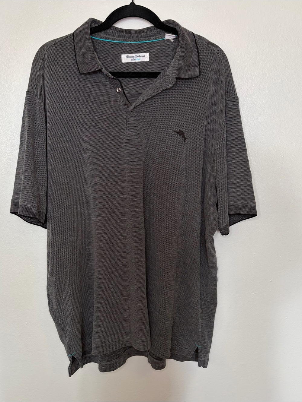 Tommy Bahama Island Zone Heathered Charcoal Polo with Dolphin Logo